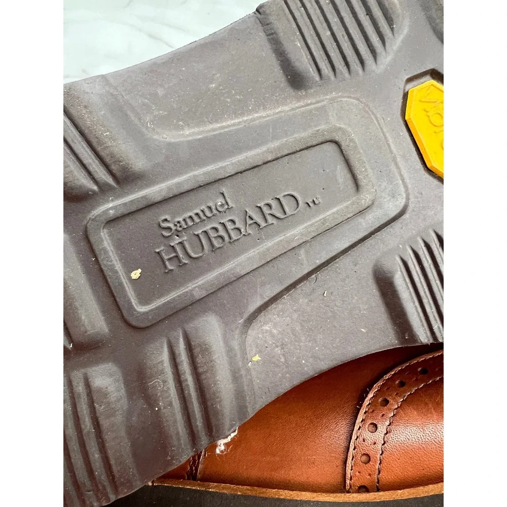 Samuel Hubbard Shoes Mens Sz 13W Loafers Whiskey Brown Leather Wingtip Oxford